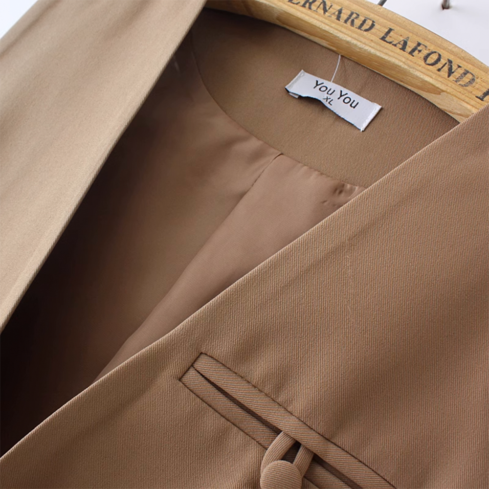 Solid Color V-Neck Vest for Women - 图片 10