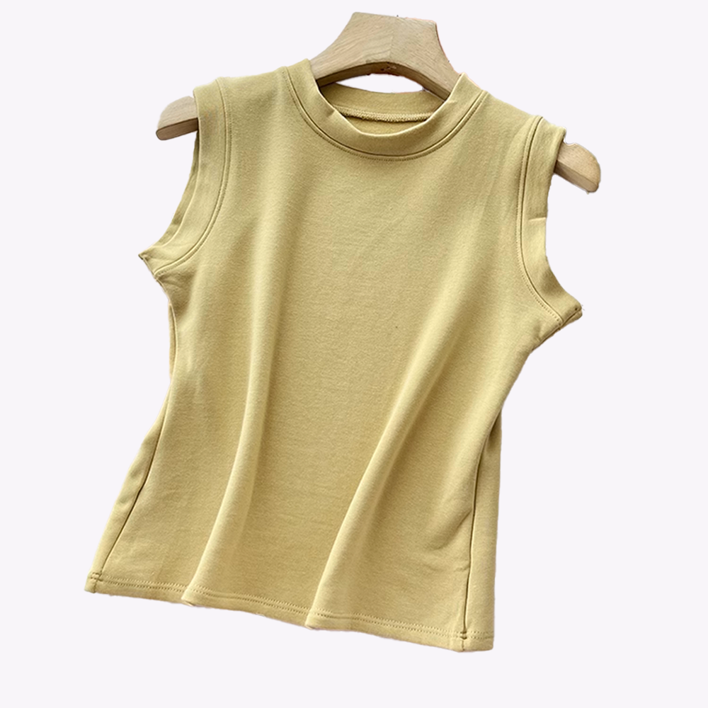 Round Neck Brushed Fleece Vest for Women - Layering Top and Standalone Outerwear