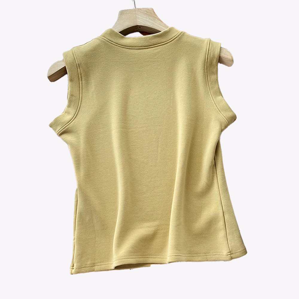 Round Neck Brushed Fleece Vest for Women - Layering Top and Standalone Outerwear - 图片 2