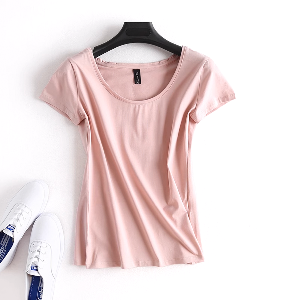 Cotton V-Neck Short Sleeve T-Shirt for Women - Stylish and Comfortable