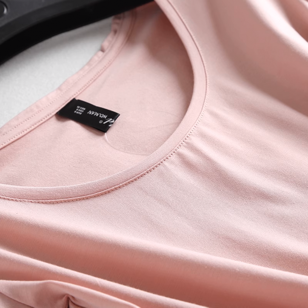 Cotton V-Neck Short Sleeve T-Shirt for Women - Stylish and Comfortable - 图片 10