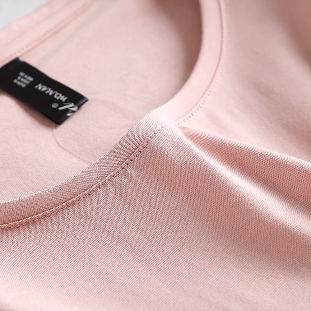 Cotton V-Neck Short Sleeve T-Shirt for Women - Stylish and Comfortable - 图片 3