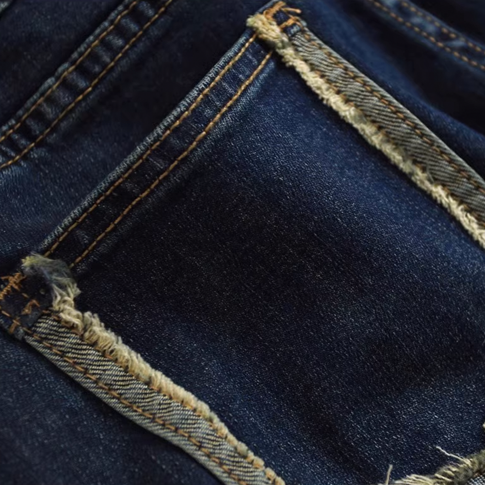 Slim Fit Flare Leg Jeans for Women with Belt - High-Waisted Raw Hem Flared Trousers - 图片 5