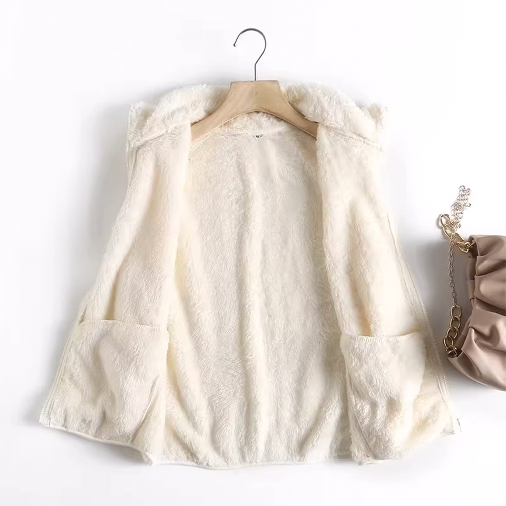Plush Fleece Vest Waistcoat Coral Fleece Coat for Women - 图片 2