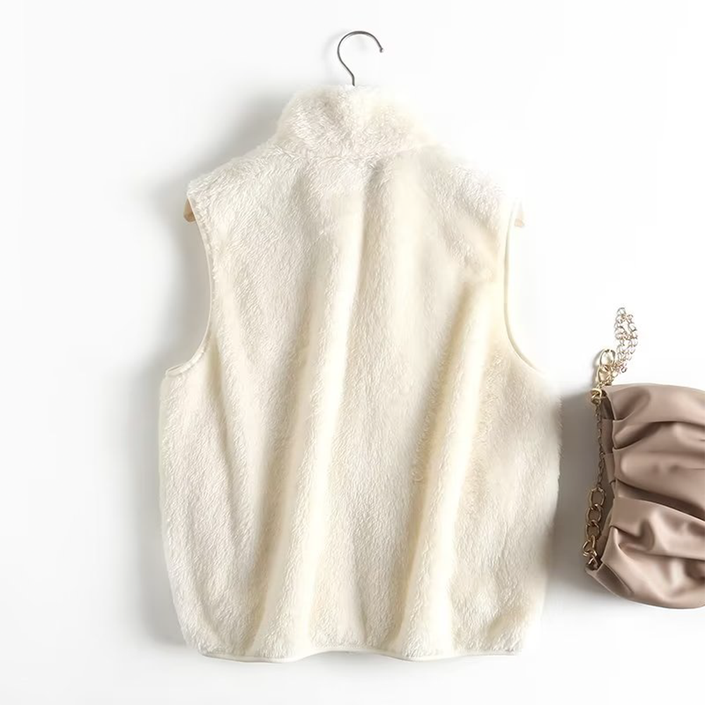 Plush Fleece Vest Waistcoat Coral Fleece Coat for Women - 图片 10
