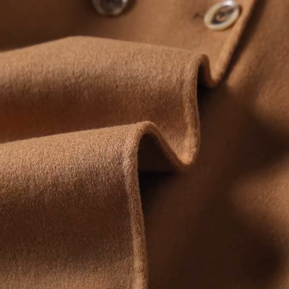 Double-Breasted Mid-Length Wool Coat for Women - Stylish and Elegant - 图片 11