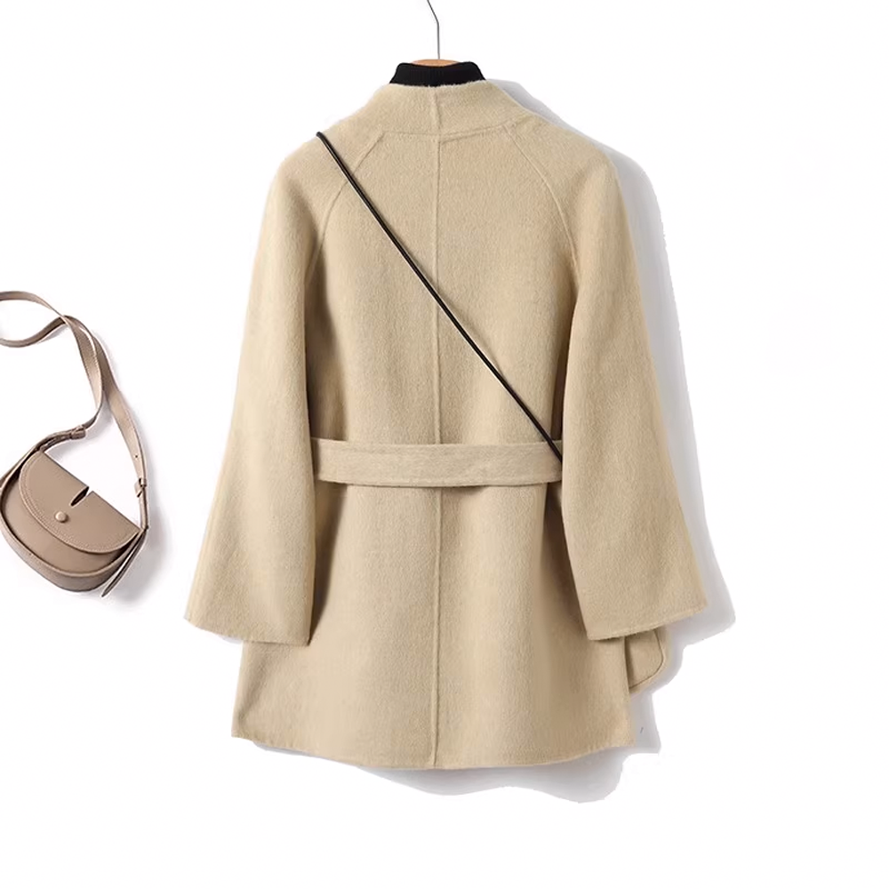 Loose-Fit Versatile Lapel Collar Double-Sided Wool Coat - Stylish and Comfortable - 图片 2