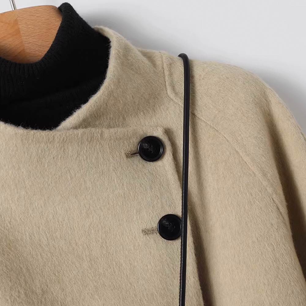 Loose-Fit Versatile Lapel Collar Double-Sided Wool Coat - Stylish and Comfortable - 图片 11