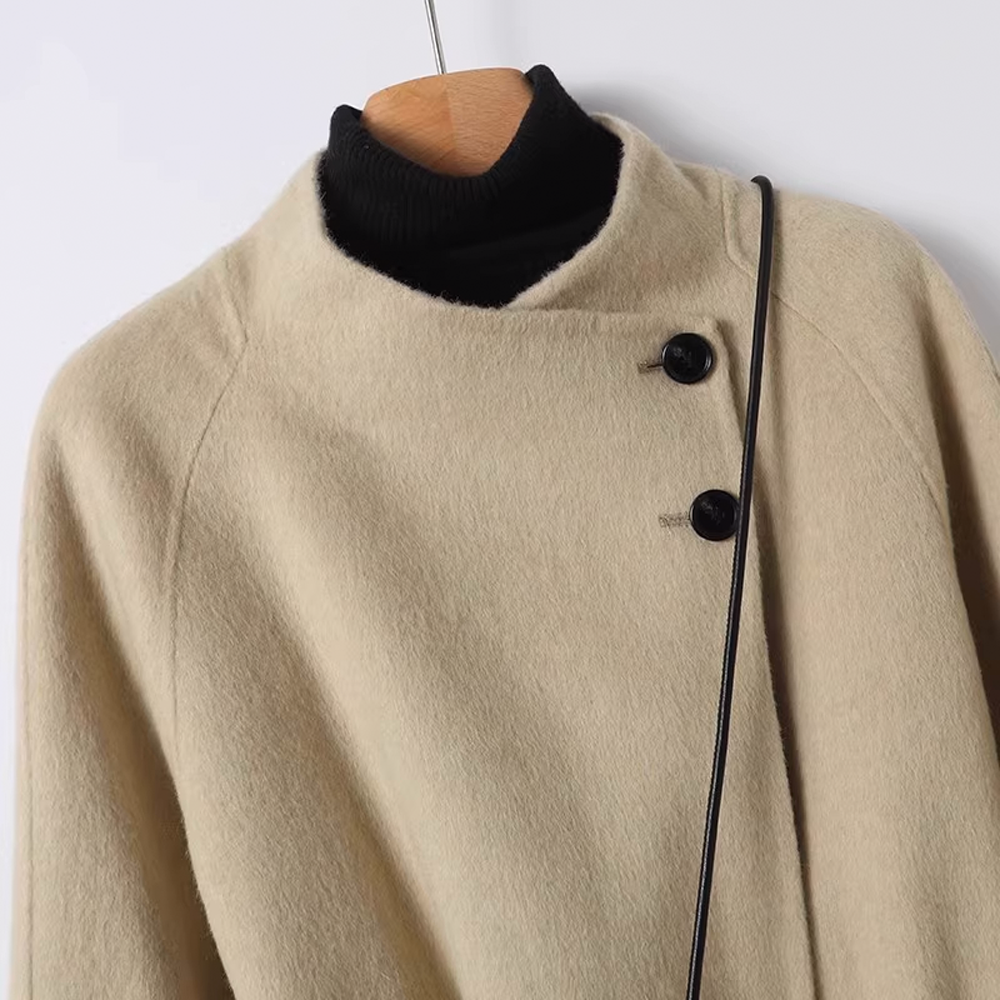Loose-Fit Versatile Lapel Collar Double-Sided Wool Coat - Stylish and Comfortable - 图片 10
