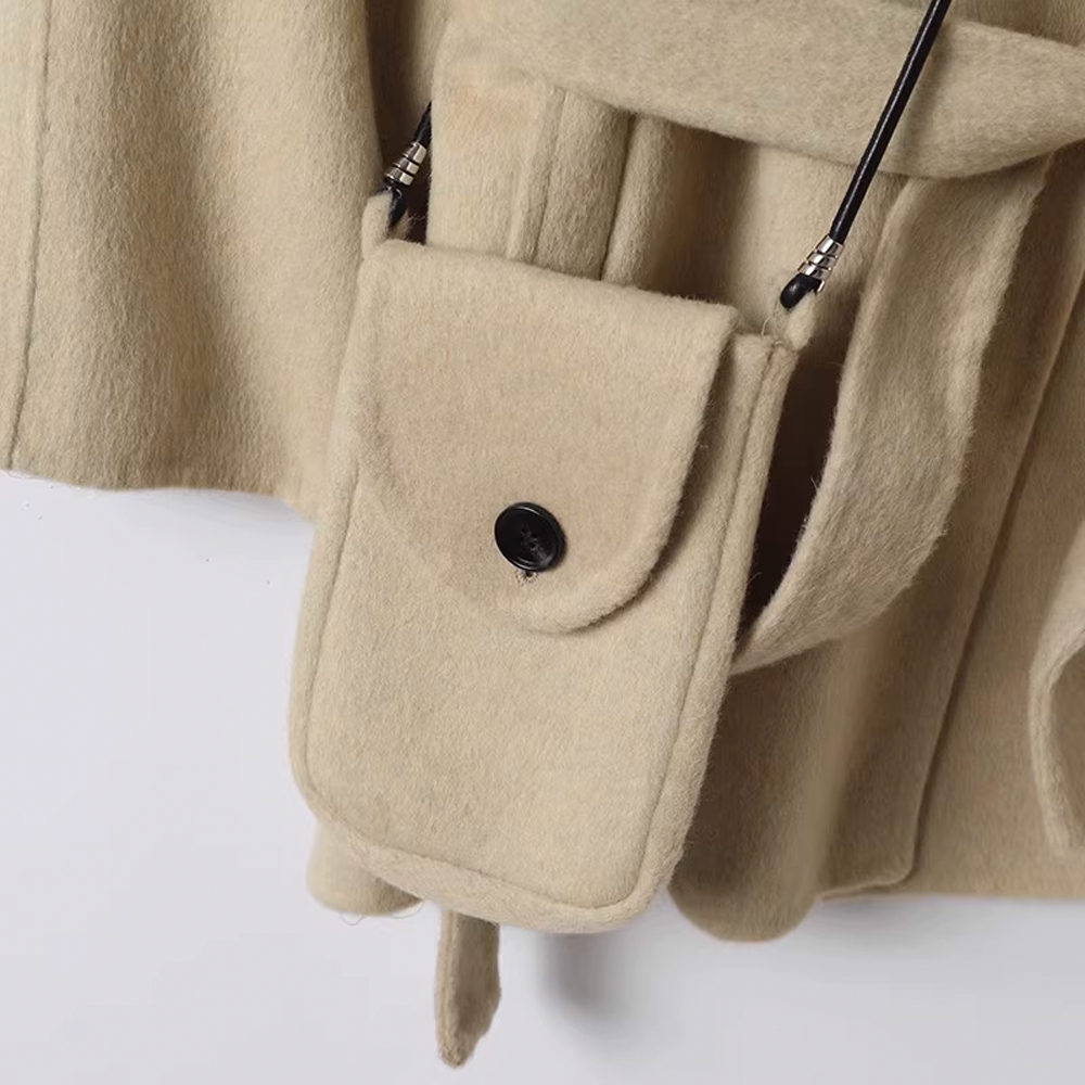 Loose-Fit Versatile Lapel Collar Double-Sided Wool Coat - Stylish and Comfortable - 图片 9