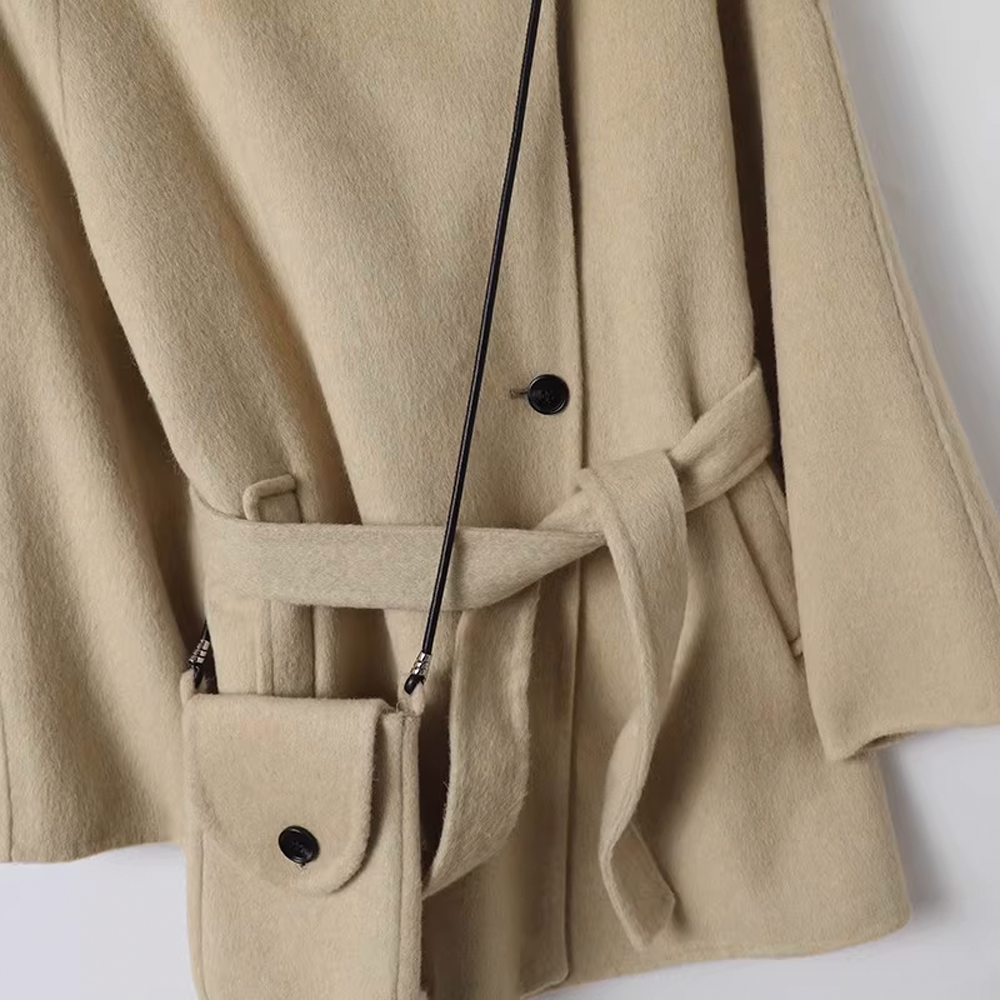 Loose-Fit Versatile Lapel Collar Double-Sided Wool Coat - Stylish and Comfortable - 图片 7