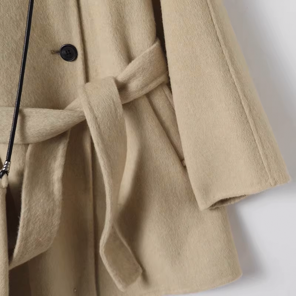 Loose-Fit Versatile Lapel Collar Double-Sided Wool Coat - Stylish and Comfortable - 图片 5