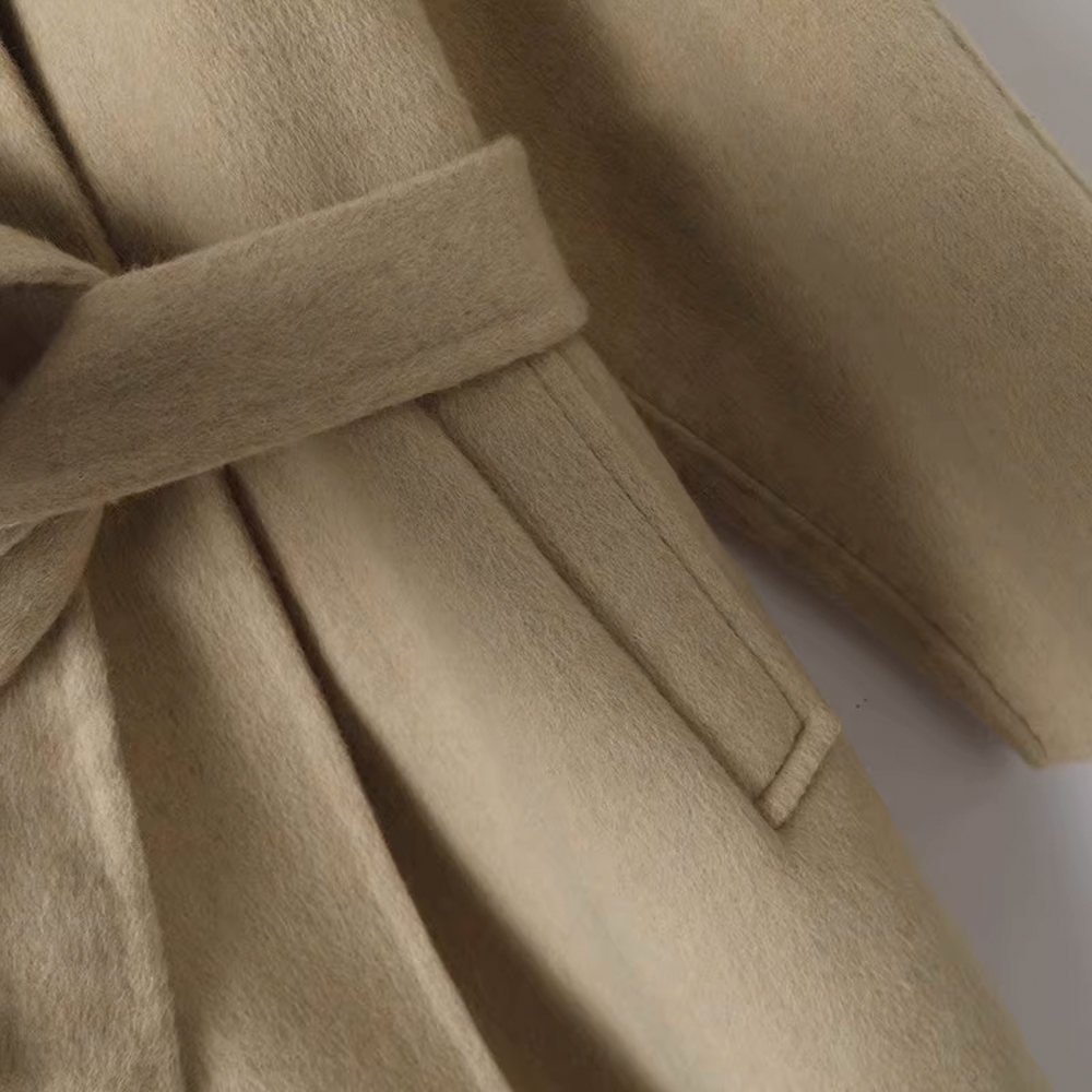 Loose-Fit Versatile Lapel Collar Double-Sided Wool Coat - Stylish and Comfortable - 图片 4