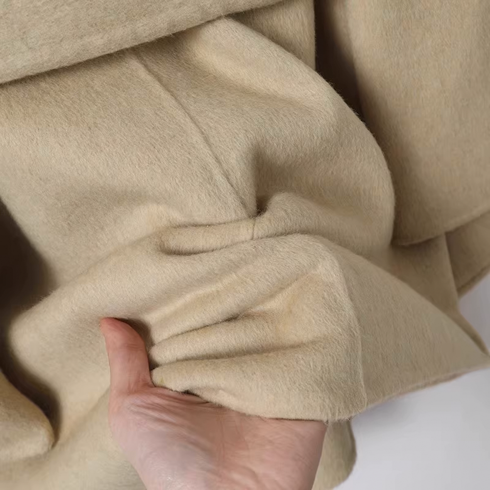 Loose-Fit Versatile Lapel Collar Double-Sided Wool Coat - Stylish and Comfortable - 图片 3