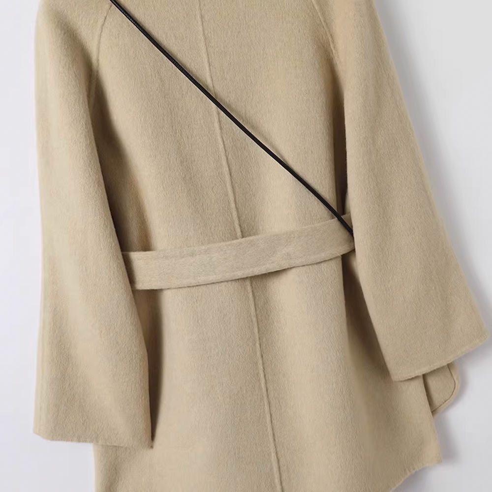Loose-Fit Versatile Lapel Collar Double-Sided Wool Coat - Stylish and Comfortable - 图片 12