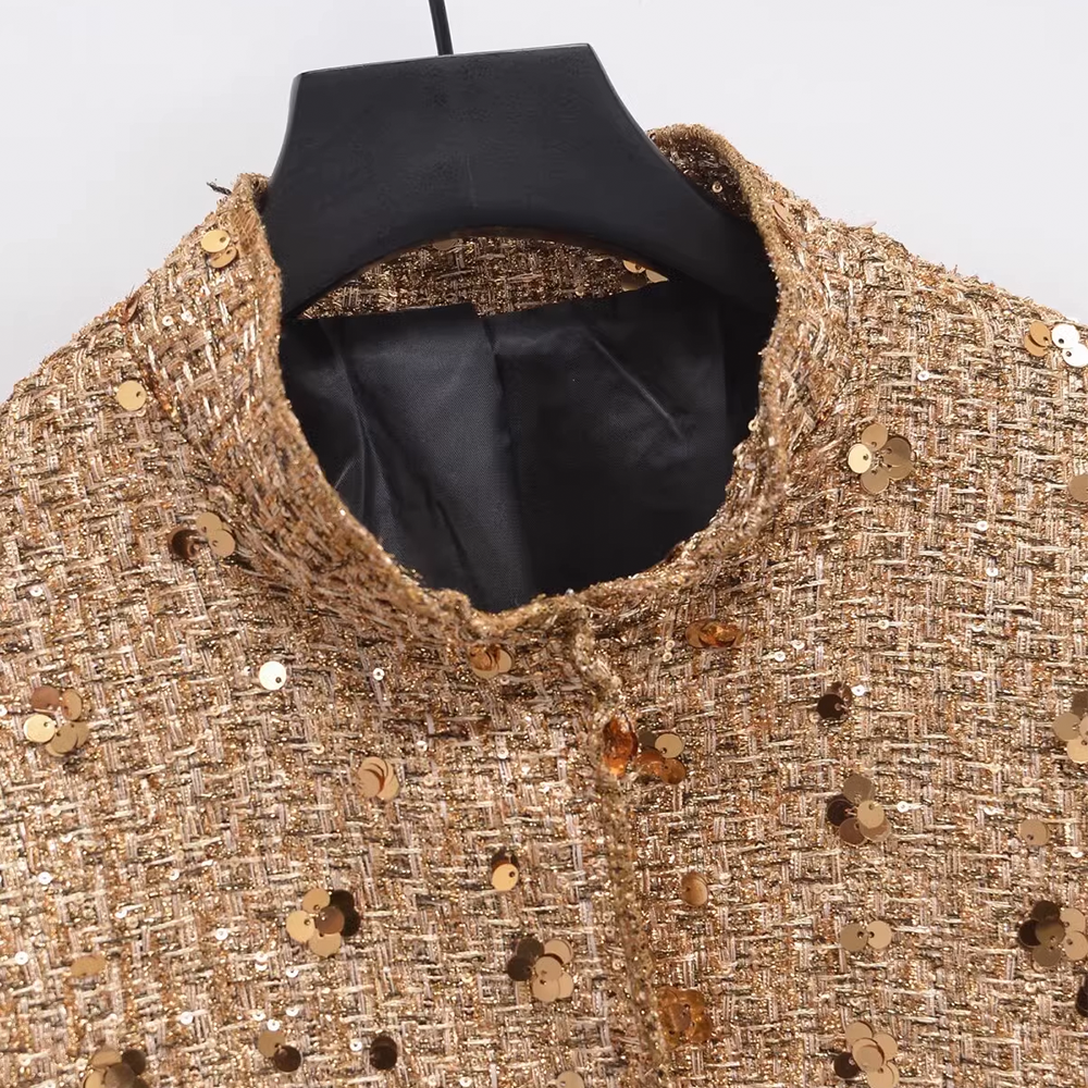 Loose-Fit Pearl-Embellished Chanel-Style Jacket with Pilot Lapel Collar for Women - 图片 11