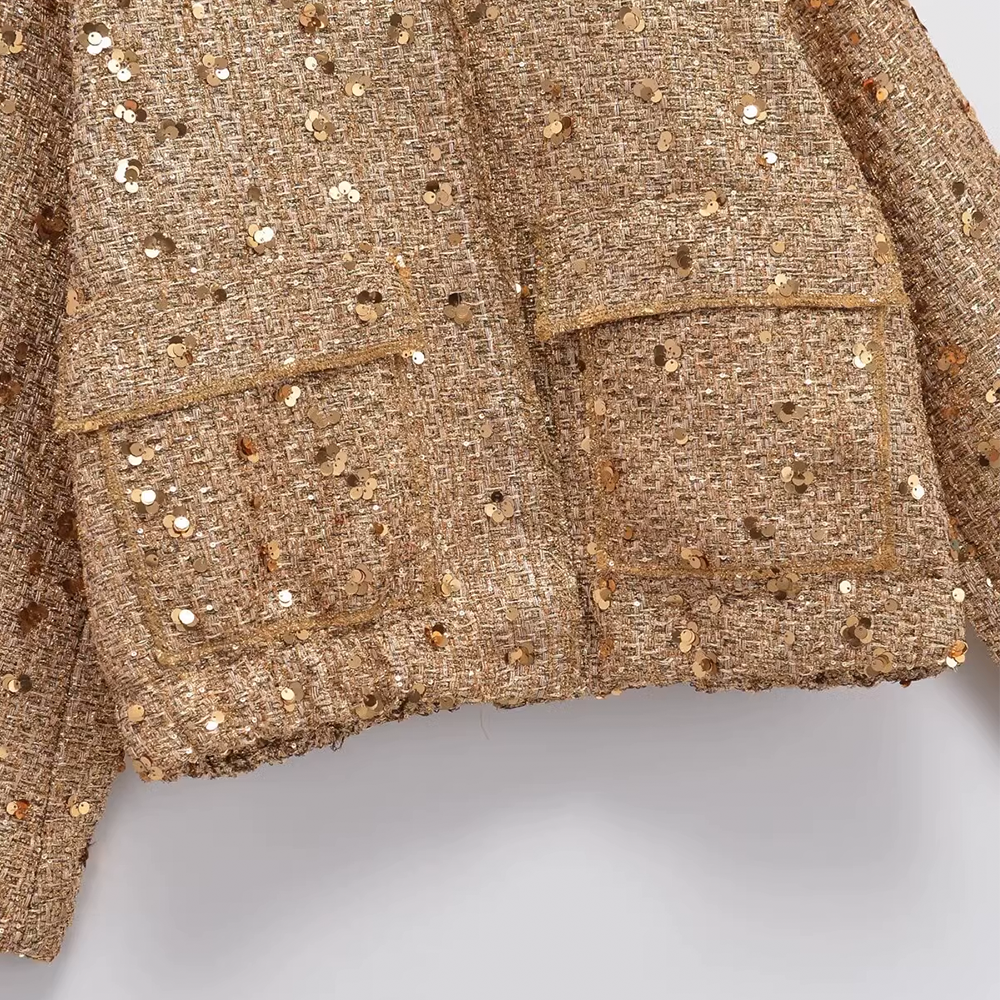 Loose-Fit Pearl-Embellished Chanel-Style Jacket with Pilot Lapel Collar for Women - 图片 10