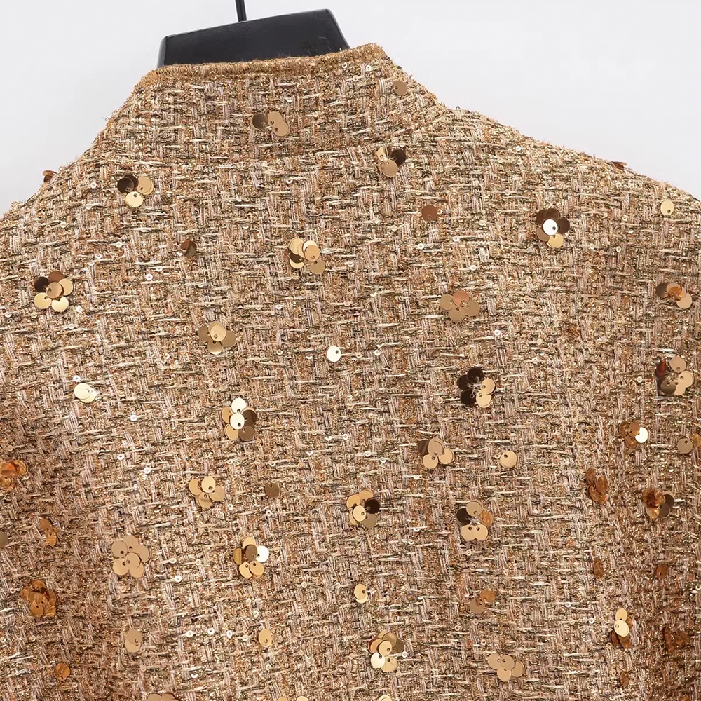 Loose-Fit Pearl-Embellished Chanel-Style Jacket with Pilot Lapel Collar for Women - 图片 3