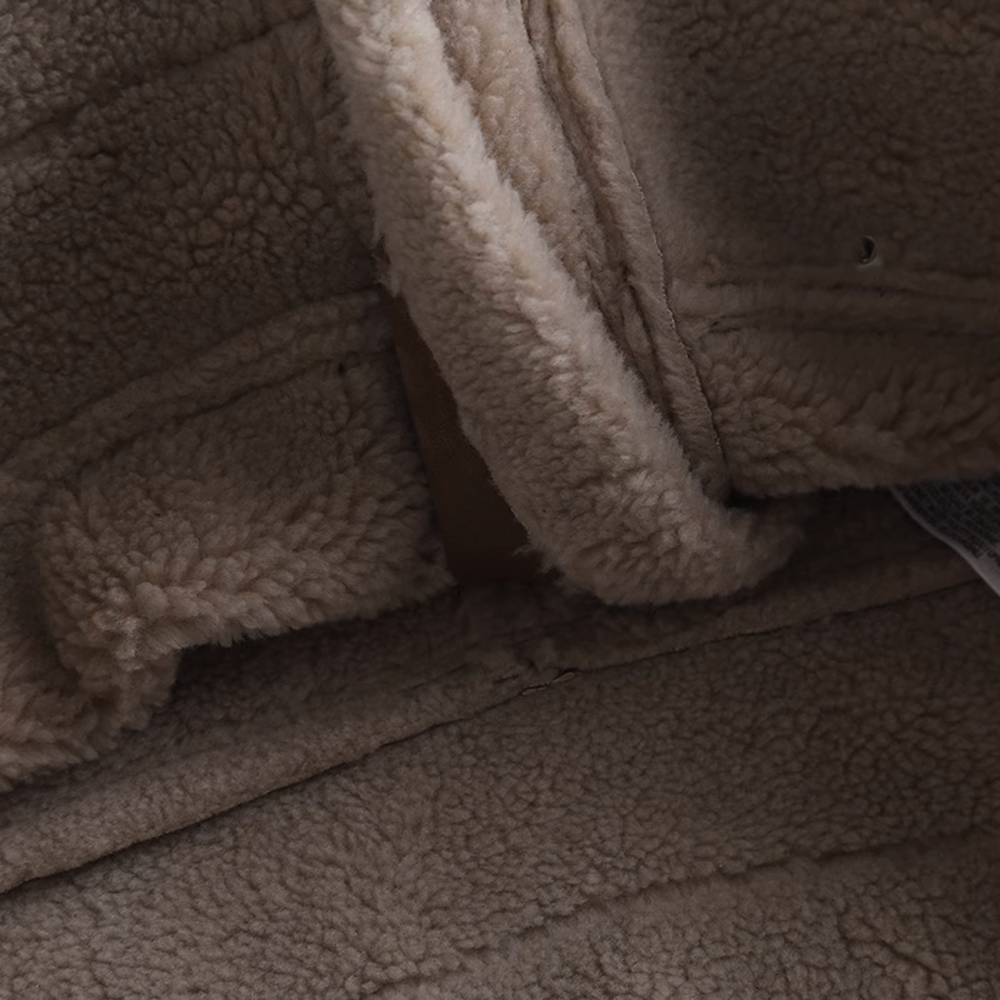 Thickened Suede Leather Motorcycle Jacket with Shearling Collar and Lining for Women - 图片 9