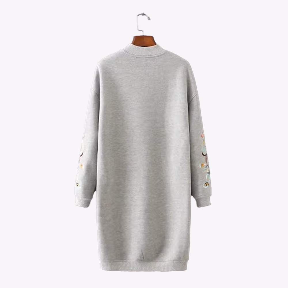 Long Plush-Lined Over-Knee Sweatshirt for Women - Cozy and Stylish - 图片 2