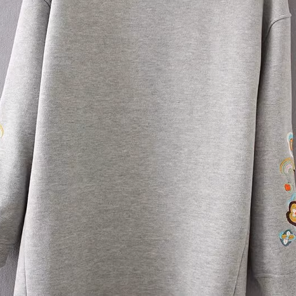 Long Plush-Lined Over-Knee Sweatshirt for Women - Cozy and Stylish - 图片 8